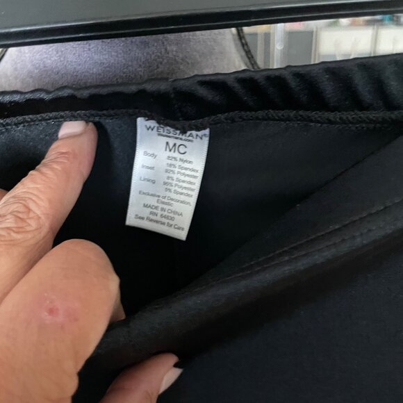 Black Sequin Dance Leggings MC Weissman Polyester & Spandex Stretchy Pants - Picture 3 of 4